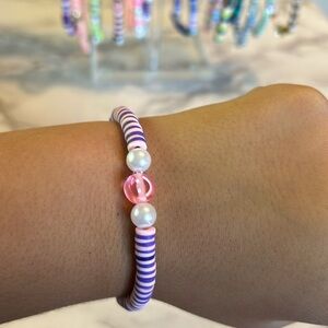 Smiley face clay bead bracelet